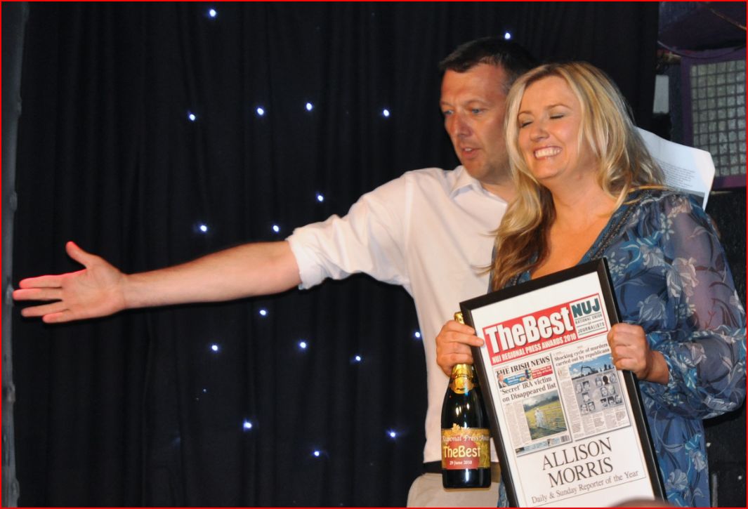 Allison Morris on a happier day. She may not win an award for her 'Winky' Rea coverage however